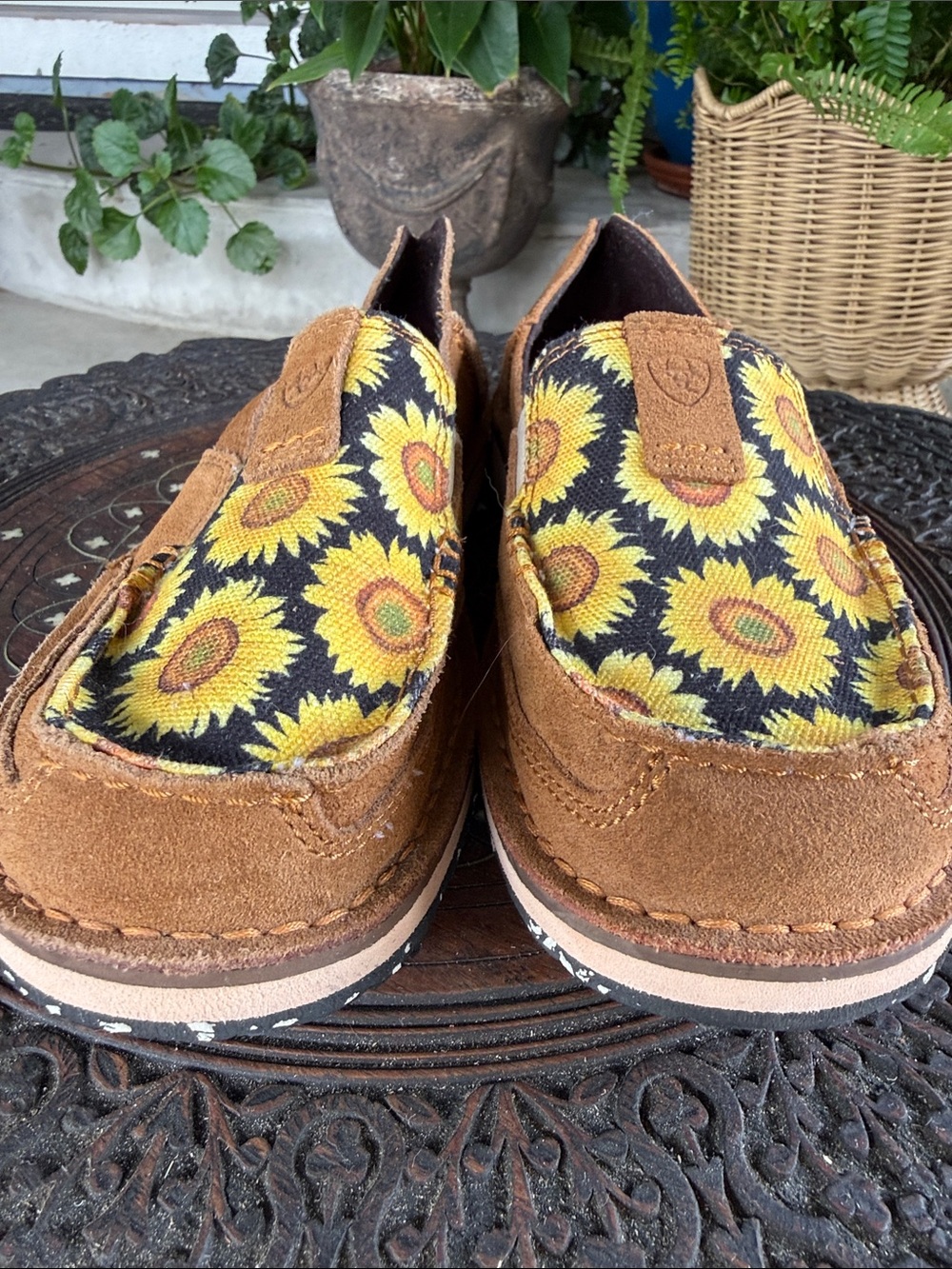 Ariat Sunflower Canvas Slip-Ons in Yellow and Brown - Picture 8 of 8